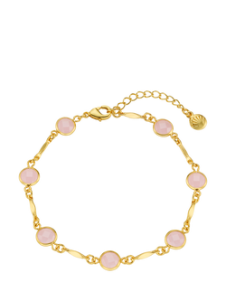 Orelia Rose Water Opal Link Chain Bracelet, Gold/Pink, Gold/Pink