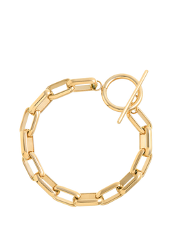 Orelia LUXE Rectangle T-Bar Link Bracelet, Pale Gold