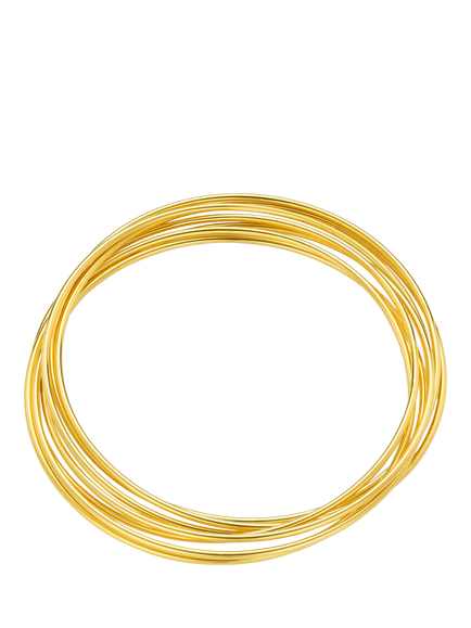 Orelia Fine Multi Interlocking Bangles, Pale Gold, Pale Gold