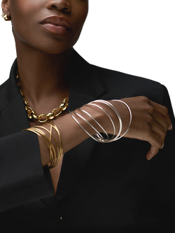 Orelia Fine Multi Interlocking Bangles, Pale Gold - view 2, Pale Gold