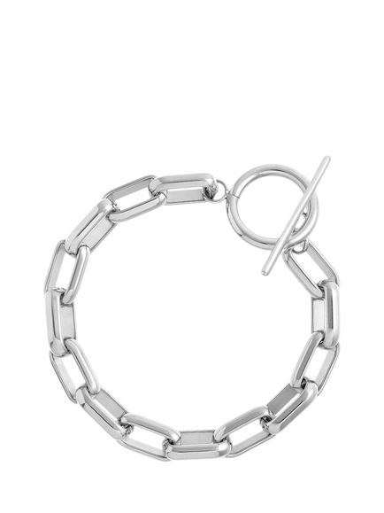 Orelia LUXE Rectangle T-Bar Link Bracelet, Silver
