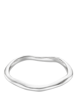 Orelia Polished Hammered Bangle, Silver, Silver