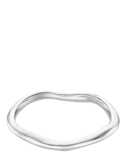 Orelia Polished Hammered Bangle, Silver, Silver