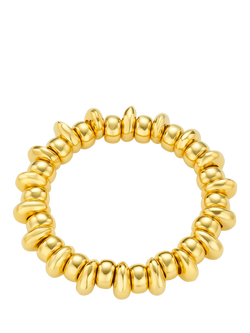 Orelia Polished Metal Nugget Stretch Bracelet, Pale Gold, Pale Gold
