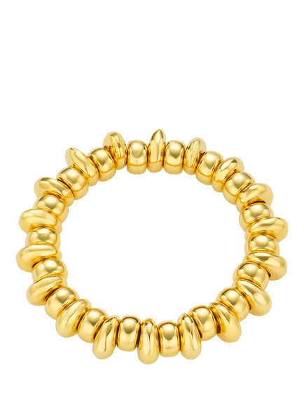 Orelia Polished Metal Nugget Stretch Bracelet, Pale Gold, Pale Gold