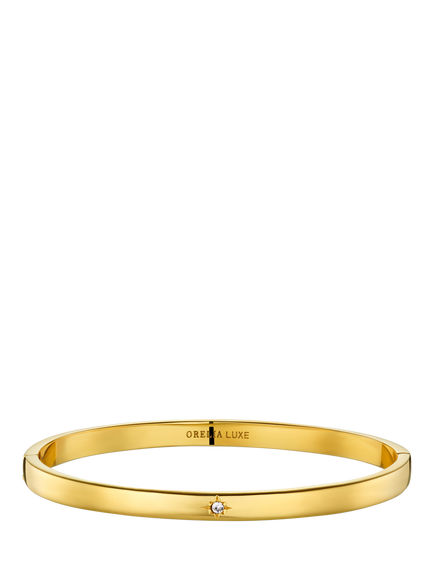 Orelia LUXE Crystal Starburst Hinged Bangle, Pale Gold, Pale Gold