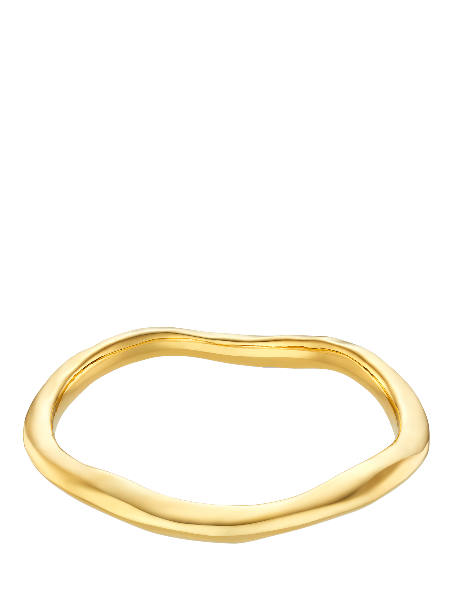 Product image 1 of 2, which shows Orelia Polished Hammered Bangle, Pale Gold