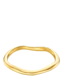 Orelia Polished Hammered Bangle, Pale Gold, Pale Gold