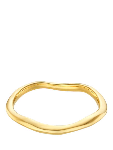 Orelia Polished Hammered Bangle, Pale Gold, Pale Gold