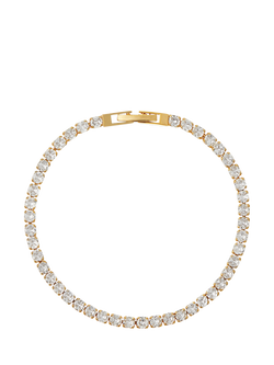 Orelia Crystal Tennis Bracelet, Gold, Gold