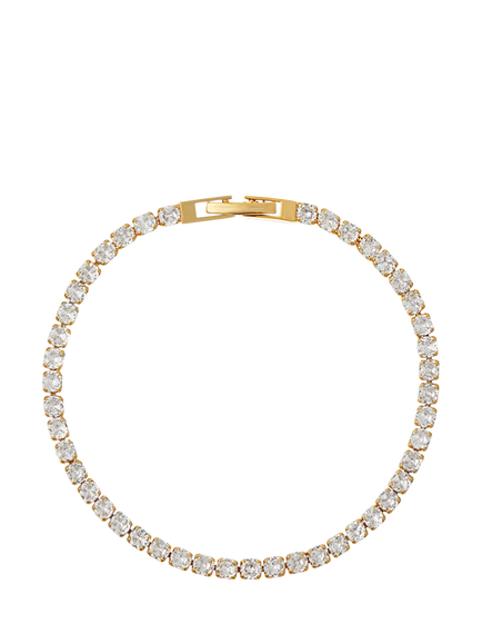 Orelia Crystal Tennis Bracelet, Gold, Gold