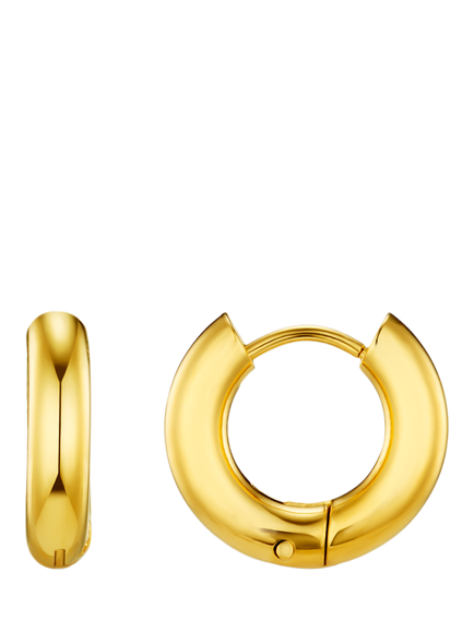 Orelia LUXE Chubby Small Hoop Earrings, Gold