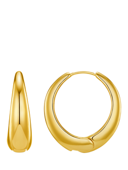 Orelia Tapered Hoop Earrings, Gold, Gold