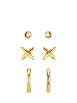 Orelia Ear Stacking Set, Pack of 3, Gold, Gold