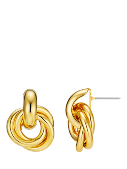 Orelia Statement Interlocking Earrings, Gold, Gold
