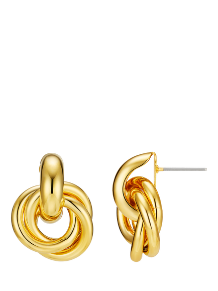 Orelia Statement Interlocking Earrings, Gold, Gold