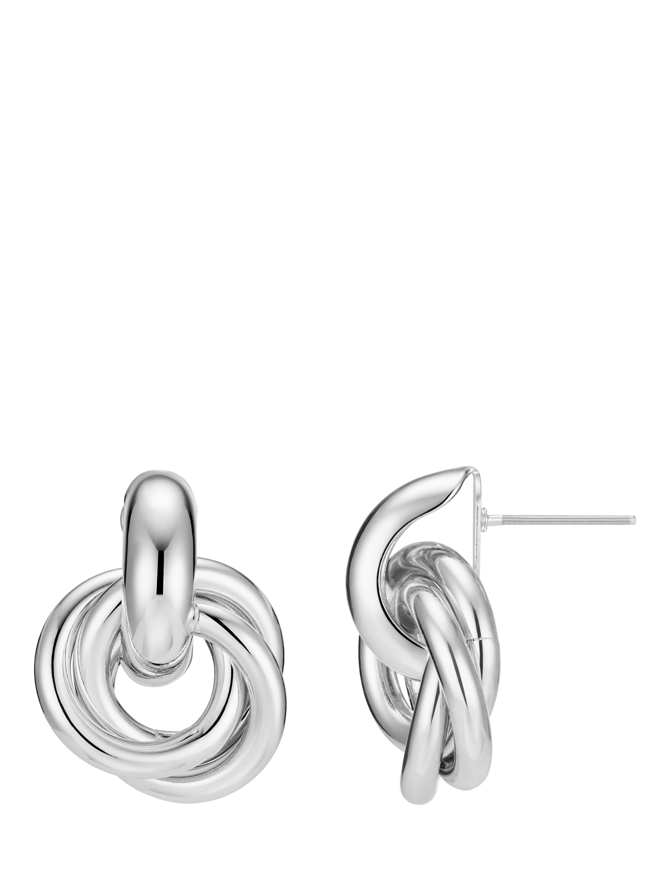 Product image 1 of 2, which shows Orelia Statement Interlocking Earrings, Silver