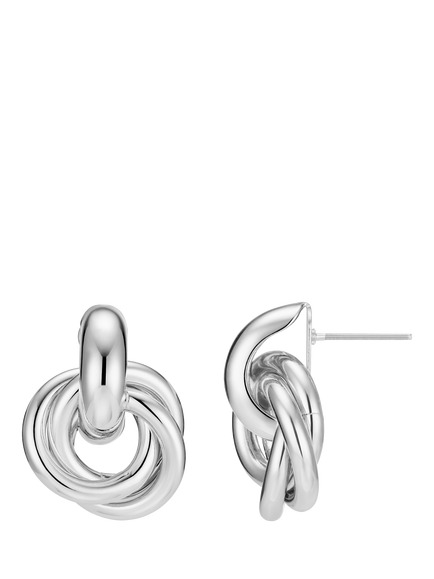 Orelia Statement Interlocking Earrings, Silver, Silver