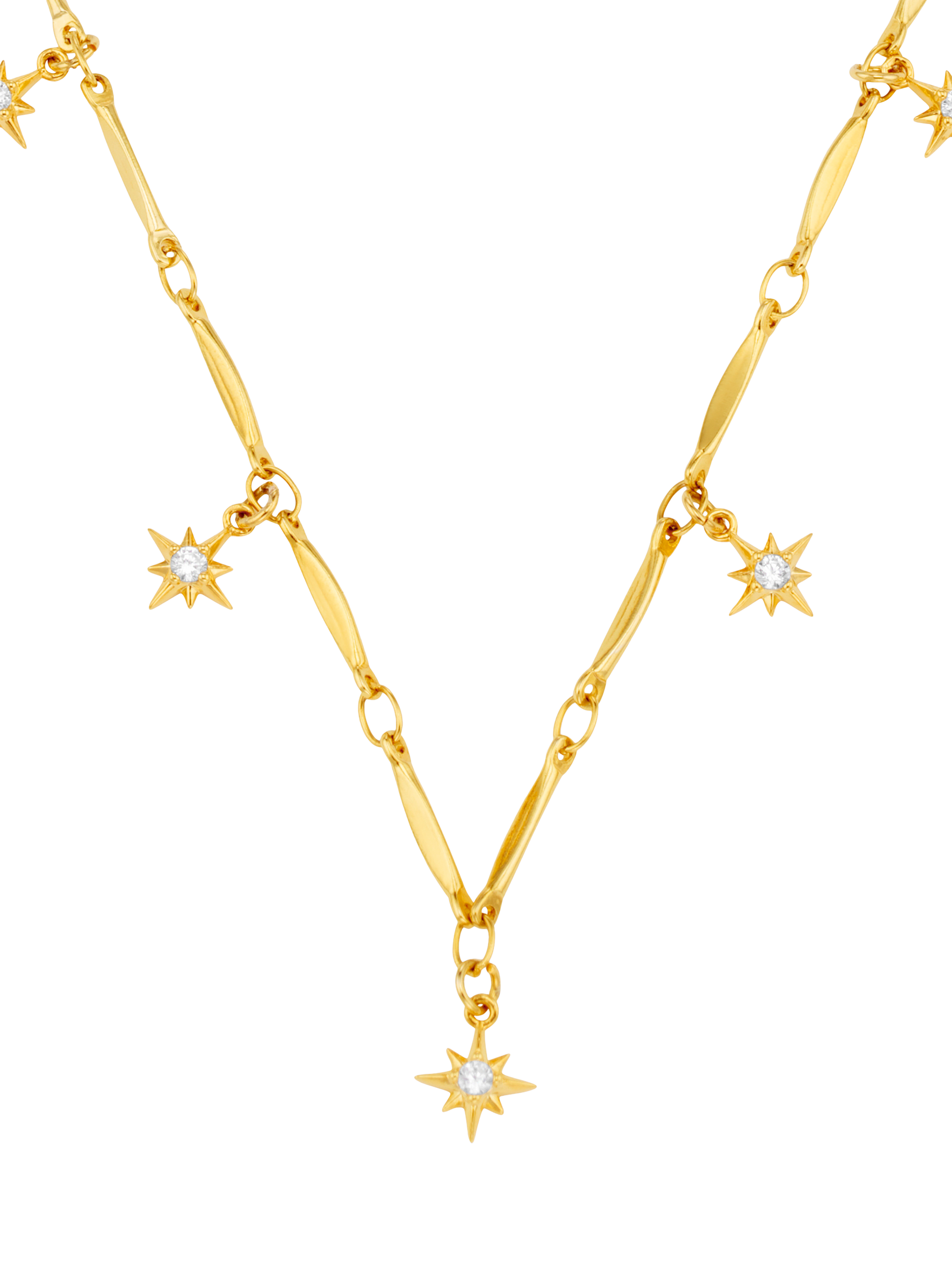 Orelia Crystal Starburst Multi Charm Drop Necklace, Gold