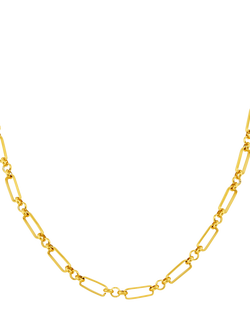 Orelia LUXE Rectangular Open Link Chain Necklace, Pale Gold - view 2, Pale Gold