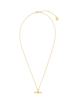 Orelia LUXE Linear T-Bar Drop Necklace, Pale Gold, Pale Gold