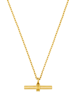 Orelia LUXE Linear T-Bar Drop Necklace, Pale Gold - view 2, Pale Gold