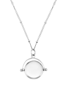 Orelia LUXE Faceted Disc Spinner Necklace, Silver - view 2, Silver