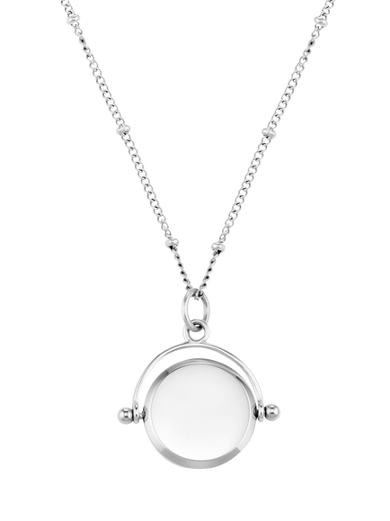 Orelia LUXE Faceted Disc Spinner Necklace, Silver - view 2, Silver