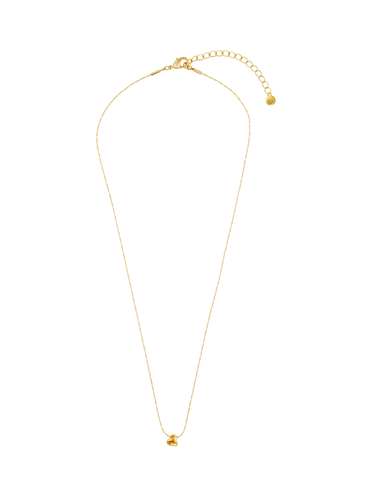 Product image 1 of 3, which shows Orelia Mini Knot Fine Collar Necklace, Pale Gold