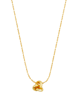 Orelia Mini Knot Fine Collar Necklace, Pale Gold - view 2, Pale Gold