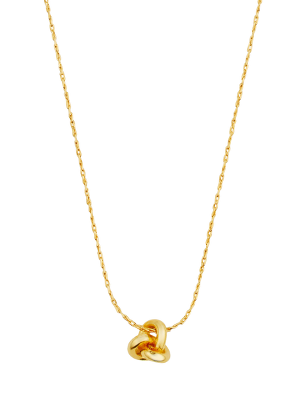 Orelia Mini Knot Fine Collar Necklace, Pale Gold - view 2, Pale Gold