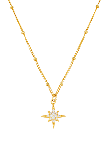 Orelia Starburst Satellite Chain Necklace, Gold, Gold