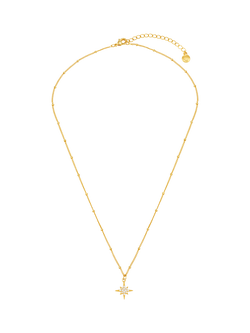 Orelia Starburst Satellite Chain Necklace, Gold - view 2, Gold