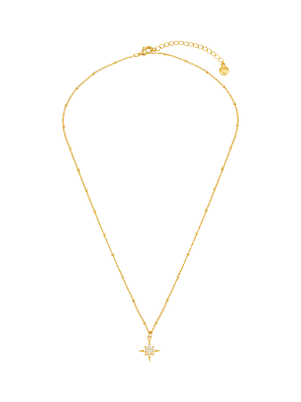 Orelia Starburst Satellite Chain Necklace, Gold - view 2, Gold