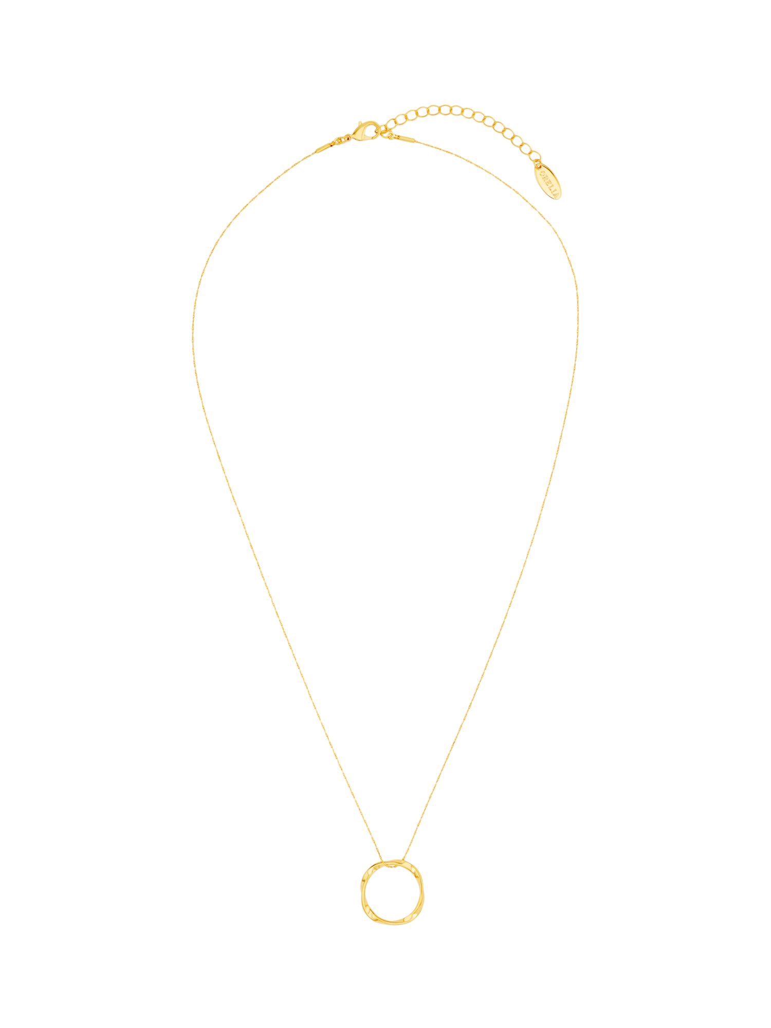 Product image 1 of 3, which shows Orelia Open Circle Mid Length Necklace, Gold