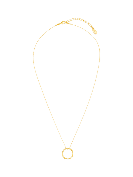 Orelia Open Circle Mid Length Necklace, Gold, Gold