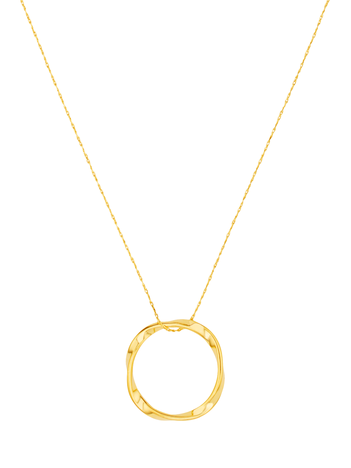 Product image 2 of 3, which shows Orelia Open Circle Mid Length Necklace, Gold