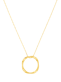 Orelia Open Circle Mid Length Necklace, Gold - view 2, Gold