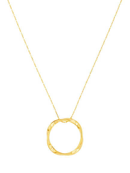 Orelia Open Circle Mid Length Necklace, Gold - view 2, Gold