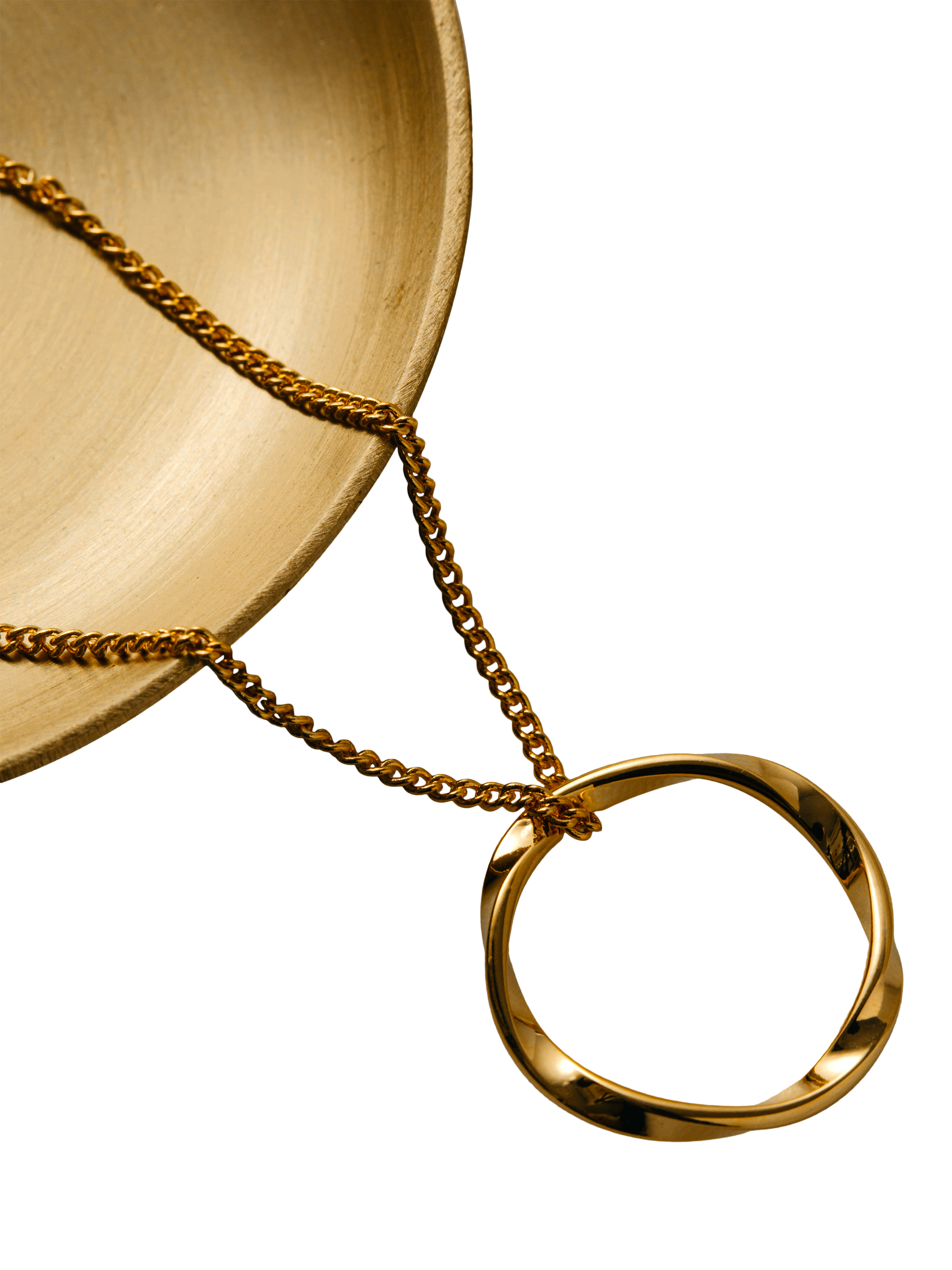 Product image 3 of 3, which shows Orelia Open Circle Mid Length Necklace, Gold