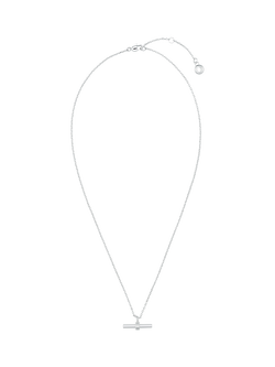 Orelia LUXE Linear T-Bar Drop Necklace, Silver, Silver