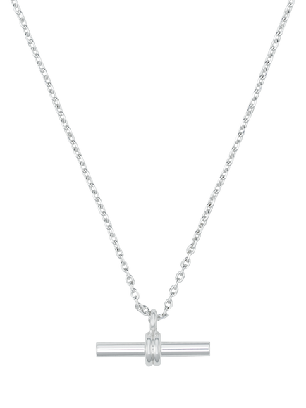 Orelia LUXE Linear T-Bar Drop Necklace, Silver - view 2, Silver