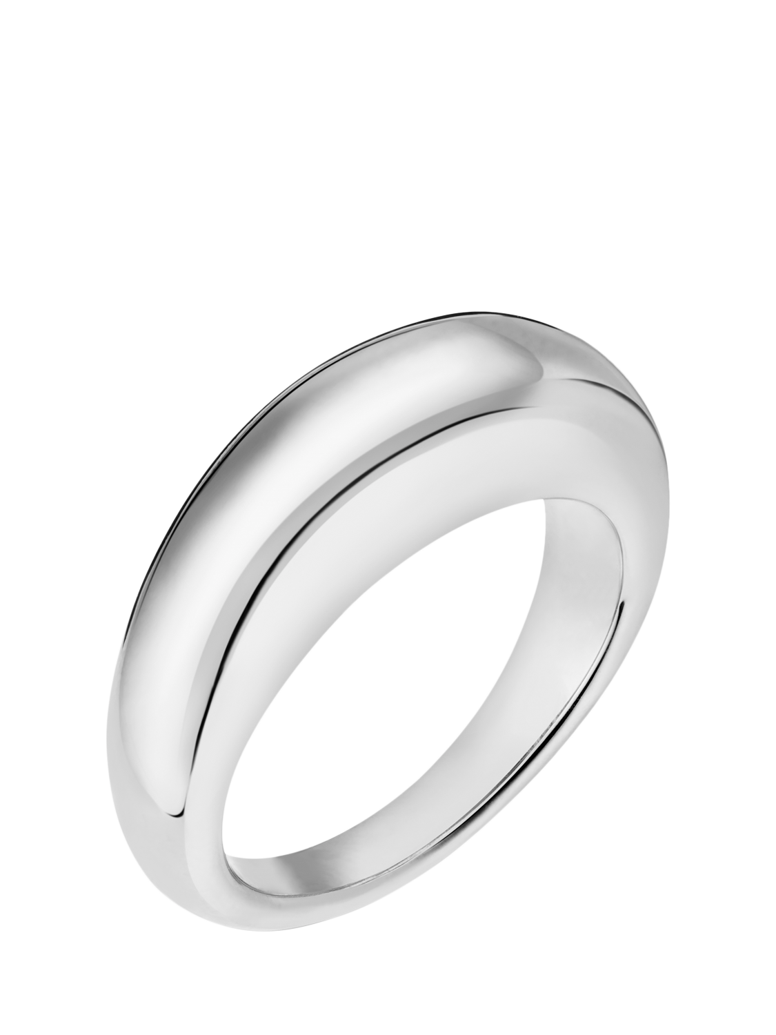 Product image 1 of 1, which shows Orelia Tapered Domed Ring, Silver, M/L