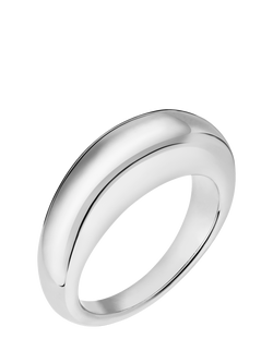 Orelia Tapered Domed Ring, Silver, Silver