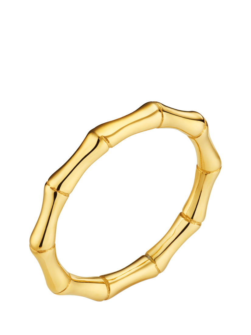 Product image 1 of 1, which shows Orelia Polished Bamboo Ring, Pale Gold, M/L