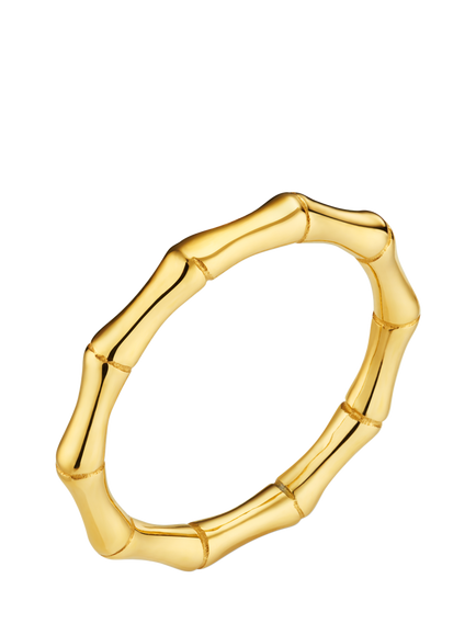 Orelia Polished Bamboo Ring, Pale Gold, M/L, Pale Gold