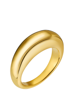 Orelia Polished Tapered Dome Ring, Pale Gold, Pale Gold