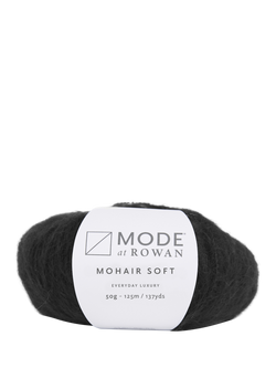 Rowan Mohair Soft Knitting Yarn, 50g, Black