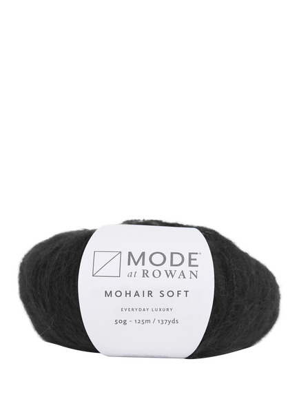 Rowan Mohair Soft Knitting Yarn, 50g, Black
