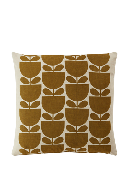 Orla Kiely Striped Tulip Cushion - view 2, Pink/Ochre